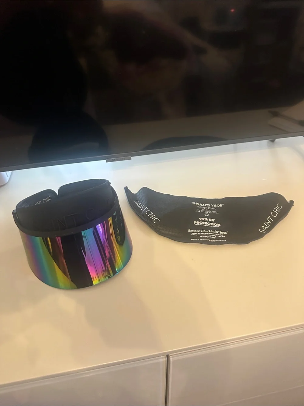 Saint Chic Iridescent Rainbow Visor